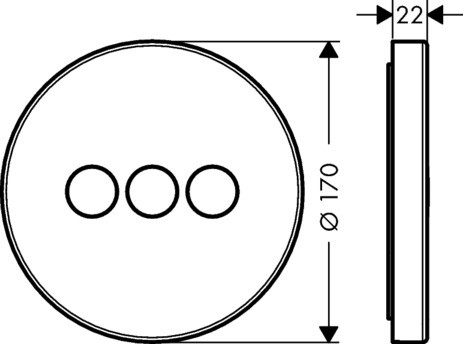 Hansgrohe Absperrventil UP Axor ShowerSelect Fertigset 3 Verbraucher rund chrom
