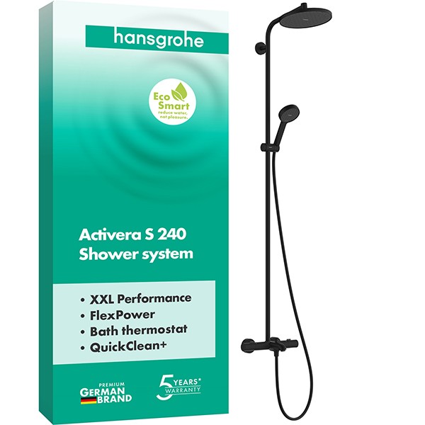 Hansgrohe Activera S Showerpipe 240 1j EcoSmart m. Wannenthermostat Ecostat Fine MSW