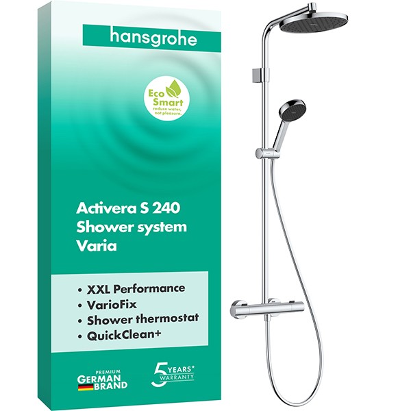Hansgrohe Activera S Showerpipe 240 1jet  EcoSmart mit Ecostat Fine chrom