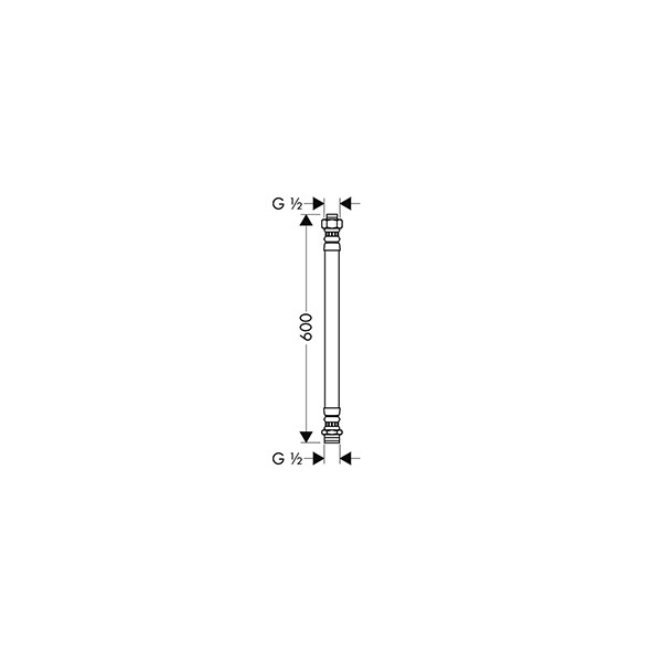 Hansgrohe Anschlußschlauch 2-Loch Thermostat chrom f.Wannenrand