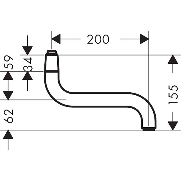 Hansgrohe Auslauf Küche Wand 200mm chrom  