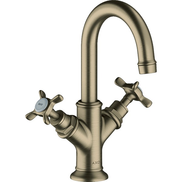 Hansgrohe AXOR Montreux 2-Griff-Waschtischarmatur 160, für Handwaschbecken mit Ablaufgarnitur, nickel gebürstet 16505820