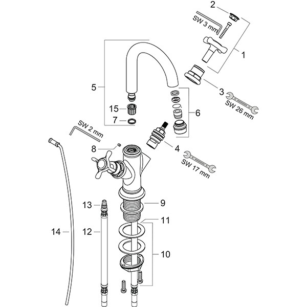 Hansgrohe AXOR Montreux 2-Griff-Waschtischarmatur 160, für Handwaschbecken mit Ablaufgarnitur, nickel gebürstet 16505820