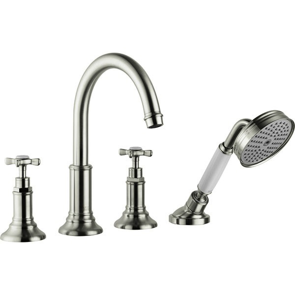 Hansgrohe AXOR Montreux 4-Loch Armatur für Fliesenrandmontage, nickel gebürstet 16544820