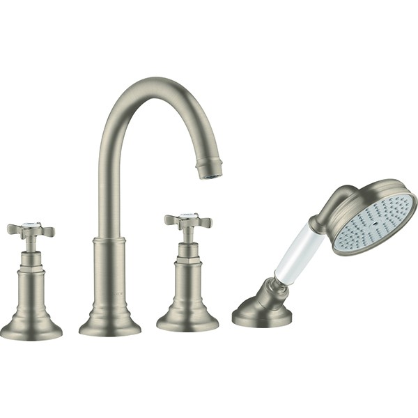 Hansgrohe AXOR Montreux 4-Loch Wannenrandarmatur, nickel gebürstet 16546820
