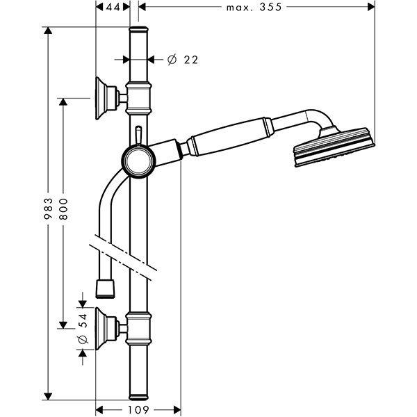 Hansgrohe AXOR Montreux Brausenset, nickel gebürstet 27982820