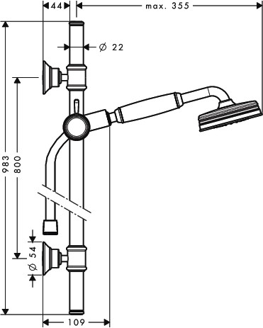 Hansgrohe AXOR Montreux Brausenset, nickel gebürstet 27982820