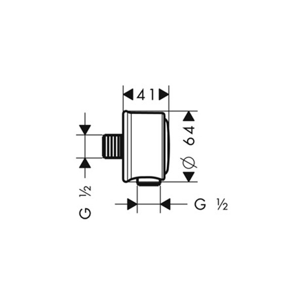 Hansgrohe AXOR Montreux FIxFit Classic Schlauchanschluss DN15 mit Rückflusssverhinderer, nickel gebürstet 16884820