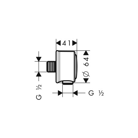 Hansgrohe AXOR Montreux FIxFit Classic Schlauchanschluss DN15 mit Rückflusssverhinderer, nickel gebürstet 16884820
