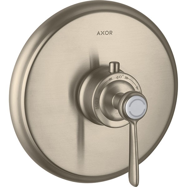 Hansgrohe AXOR Montreux Thermostat Unterputz Fertigset mit Hebelgriff, nickel gebürstet 16823820