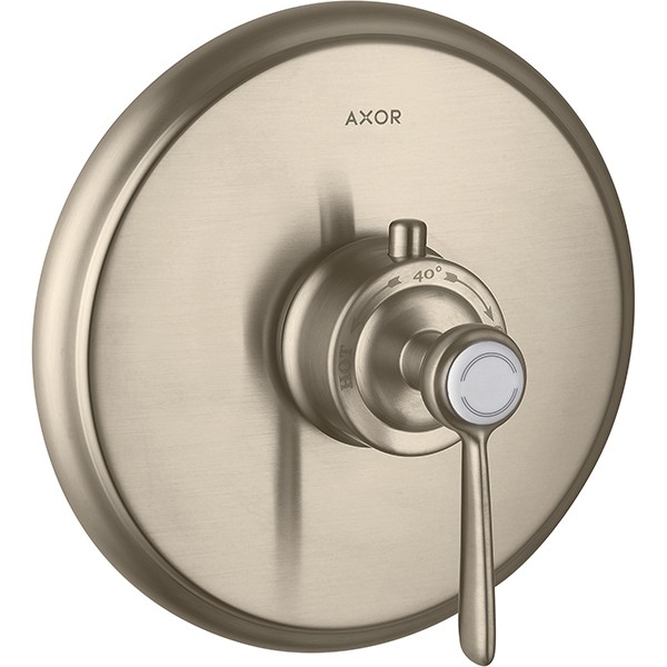 Hansgrohe AXOR Montreux Thermostat Unterputz Fertigset mit Hebelgriff, nickel gebürstet 16823820