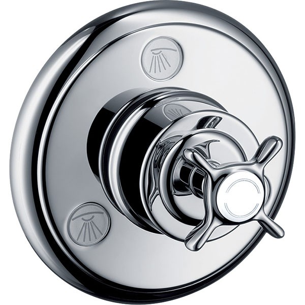 Hansgrohe AXOR Montreux Trio/Quattro Absperr- und Umstellventil DN20, nickel gebürstet 16830820