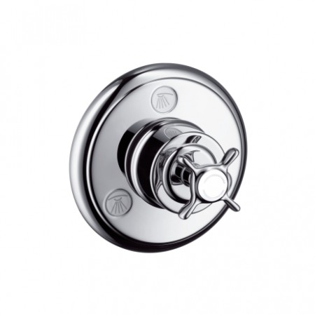 Hansgrohe AXOR Montreux Trio/Quattro Absperr- und Umstellventil DN20, nickel gebürstet 16830820