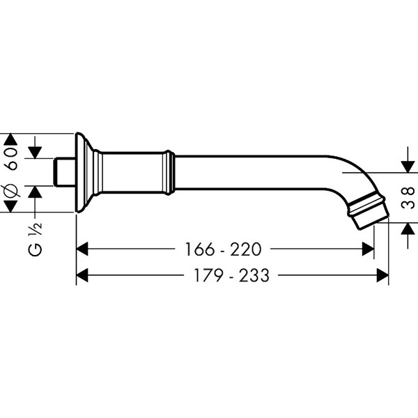 Hansgrohe AXOR Montreux Wanneneinlauf DN15/DN20, nickel gebürstet 16541820