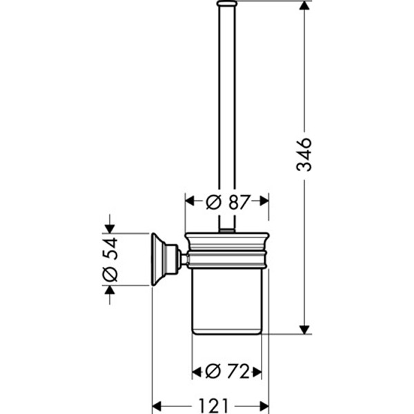 Hansgrohe AXOR Montreux WC-Bürstenhalter mit Bürste, polished nickel 42035830