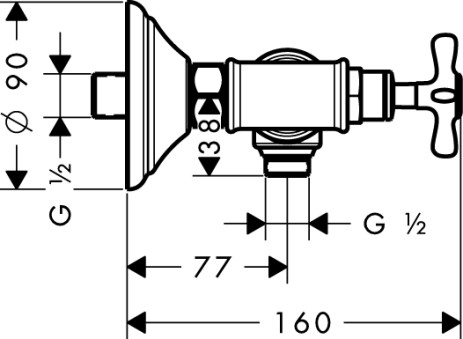 Hansgrohe AXOR Montreux Zweigriff Brausenarmatur, nickel gebürstet 16560820