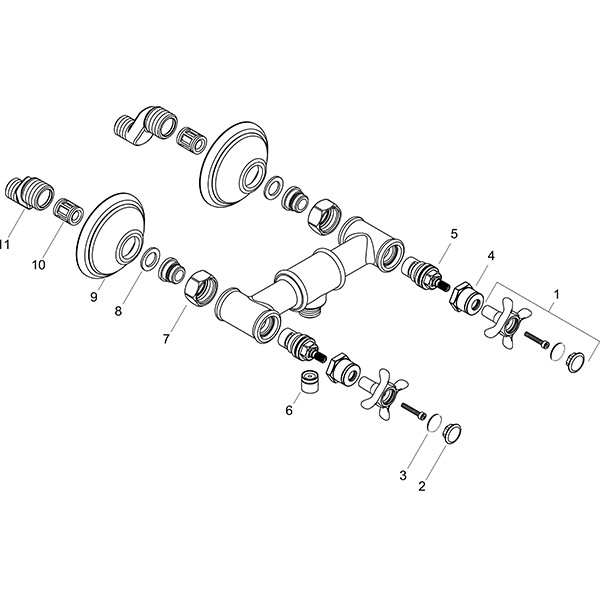 Hansgrohe AXOR Montreux Zweigriff Brausenarmatur, nickel gebürstet 16560820