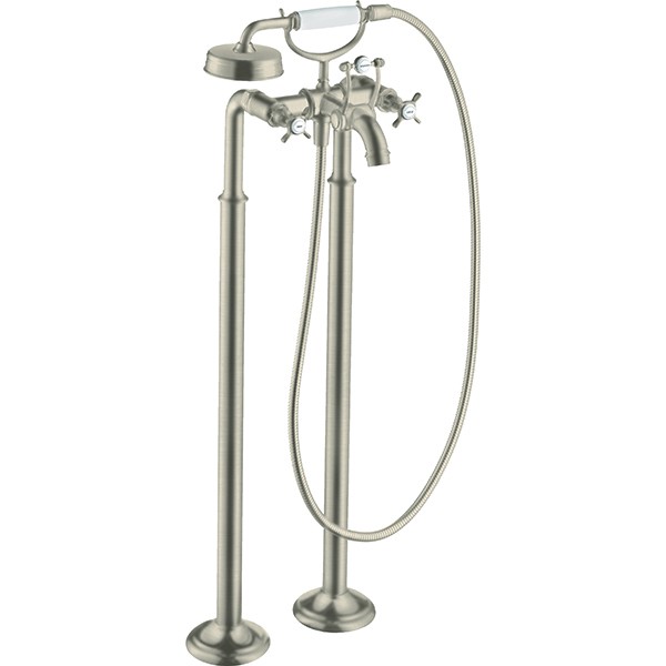 HG Zweigriff Wannenarmatur Axor Montreux Fertigset brushed nickel Bodenmontage