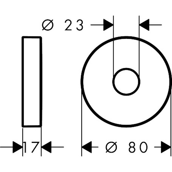 Hansgrohe AXOR Verlängerungsrosette 1-Loch, nickel gebürstet 98940820