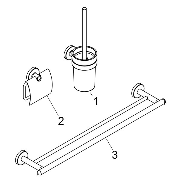 Hansgrohe Bad Accessoire 3-teiliges Set Logis Universal chrom
