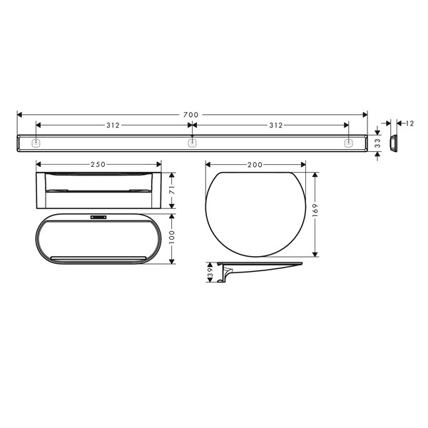 Hansgrohe Badewannenset WallStorismattschwarz
