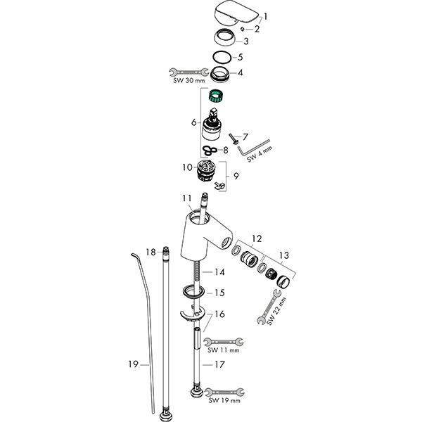 Hansgrohe Bidetmischer 70 Logis chrom 