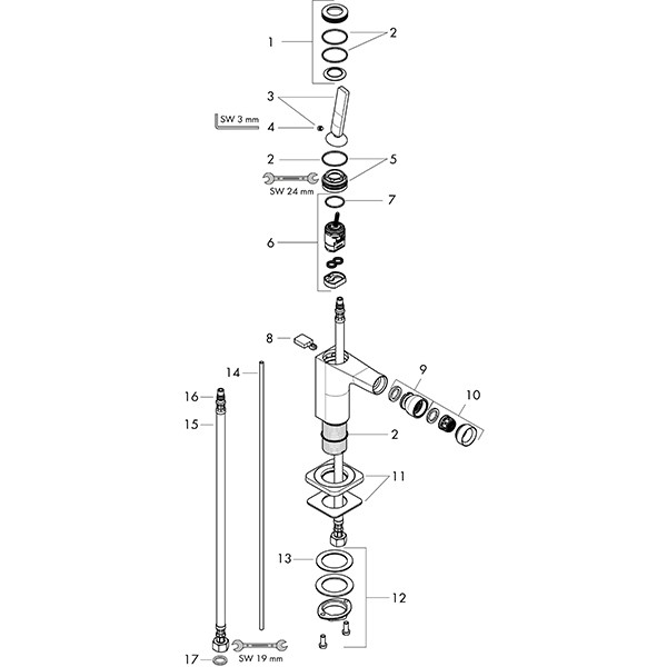 Hansgrohe Bidetmischer Axor Citterio E chrom  