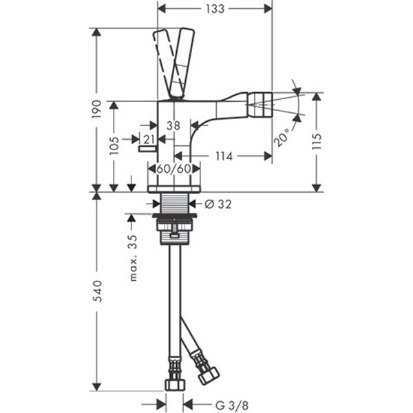 Hansgrohe Bidetmischer Axor Citterio E chrom  