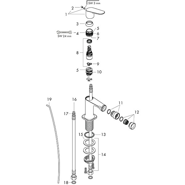 Hansgrohe Bidetmischer AXOR Citterio M chrom 