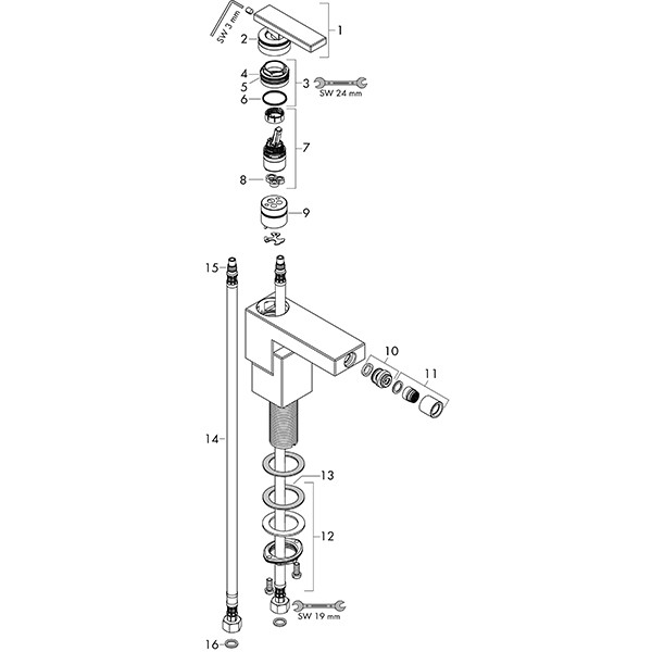 Hansgrohe Bidetmischer Axor Edge chrom  