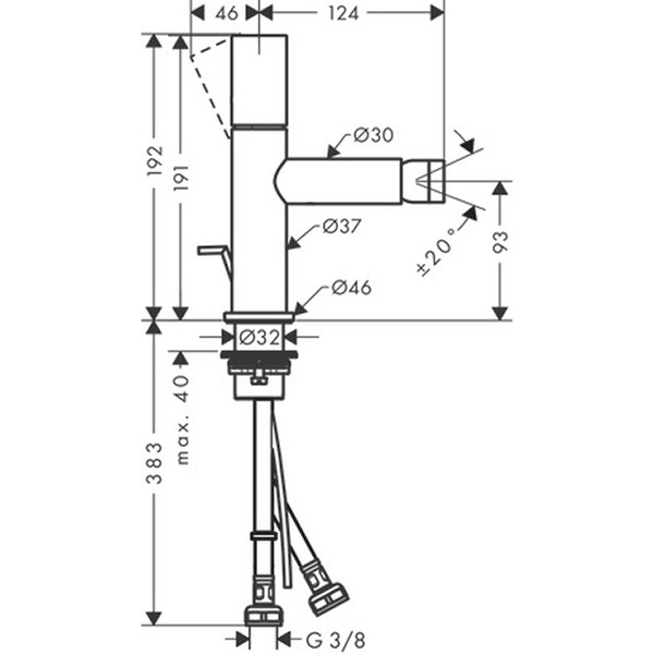 Hansgrohe Bidetmischer Axor Uno Bügelgr. BN