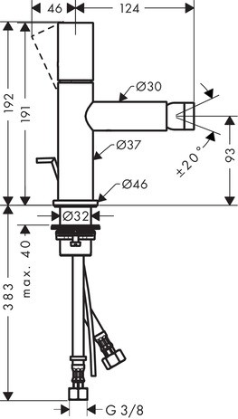 Hansgrohe Bidetmischer Axor Uno Bügelgr. BN