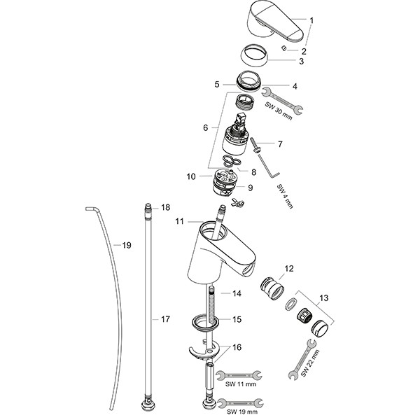 Hansgrohe Bidetmischer Focus chrom 