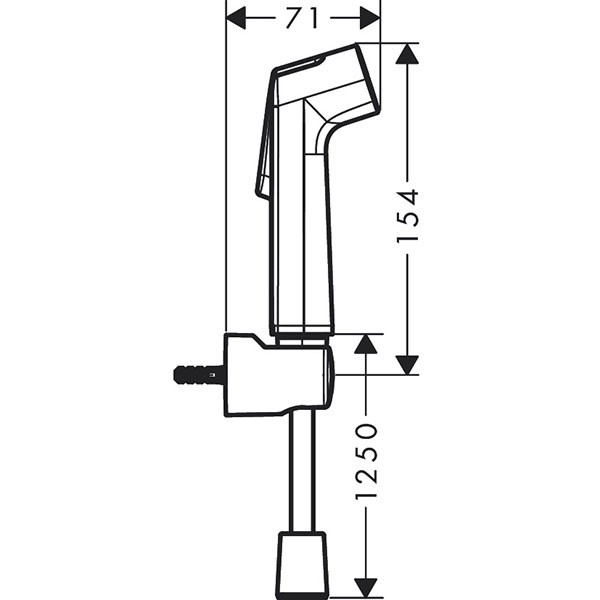 Hansgrohe Bidette Handbrause 1jet S EcoSmart mit Brausehalter und Druckschlauch 125 cm Chrom