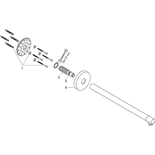 Hansgrohe Brausearm DN15 390mm Axor chrom  