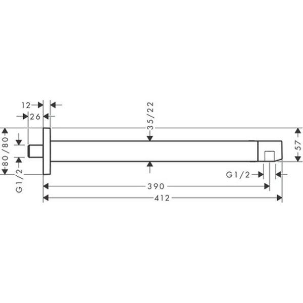Hansgrohe Brausearm E 39 cm Mattweiß