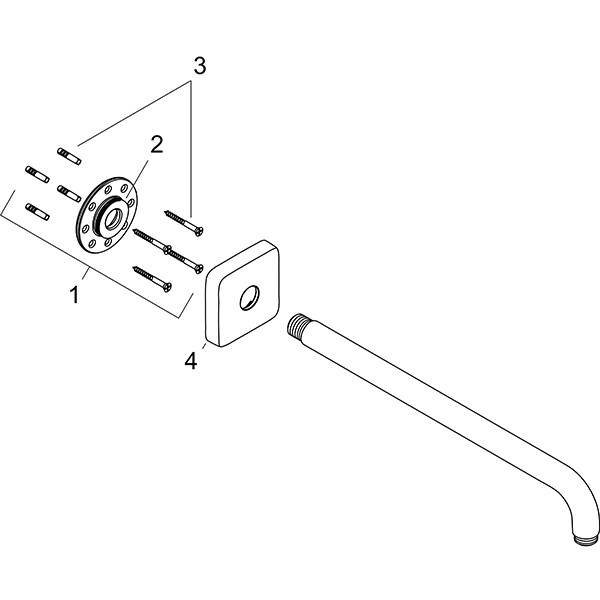 Hansgrohe Brausearm E DN15 390mm chrom 