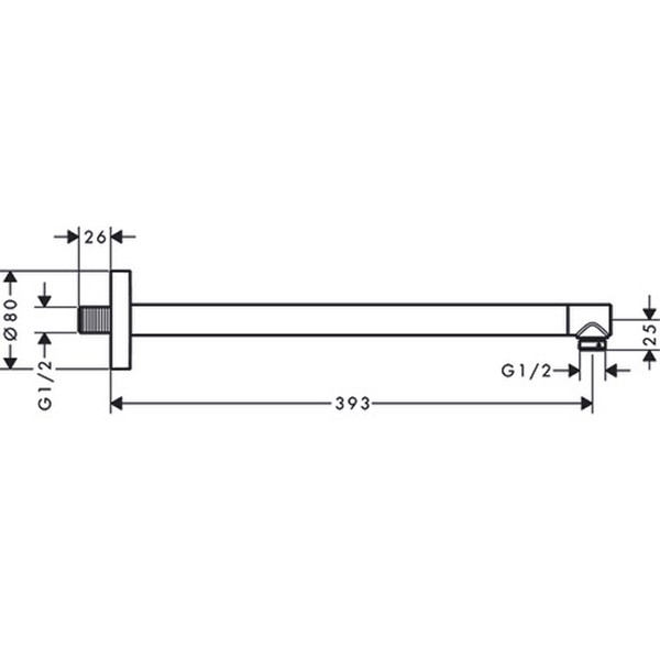 Hansgrohe Brausearm S 39 cm Mattschwarz