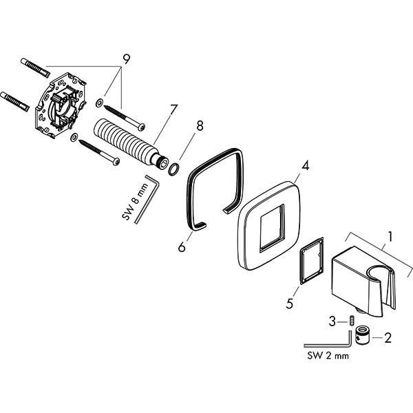 Hansgrohe Brausehalter FixFit Q Porter KS für Handbrause mattschwarz