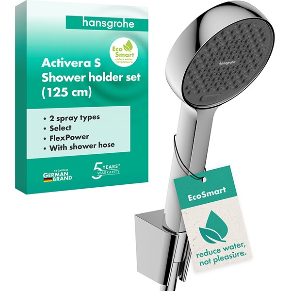 Hansgrohe Brausehalterset Activera Select S  95 2jet EcoSmart Schlauch 1250mm chrom