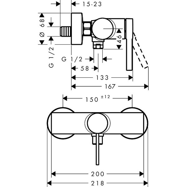 Hansgrohe Brausemischer Aufputz Zesis S  mattschwarz