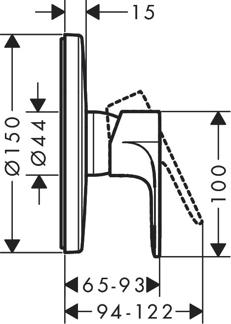 Hansgrohe Brausemischer Unterputz Rebris S Fertigset MSW