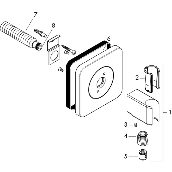 Hansgrohe Brausenhalter AXOR Citterio E Porter chrom für Schläuche m.konischer Mutter