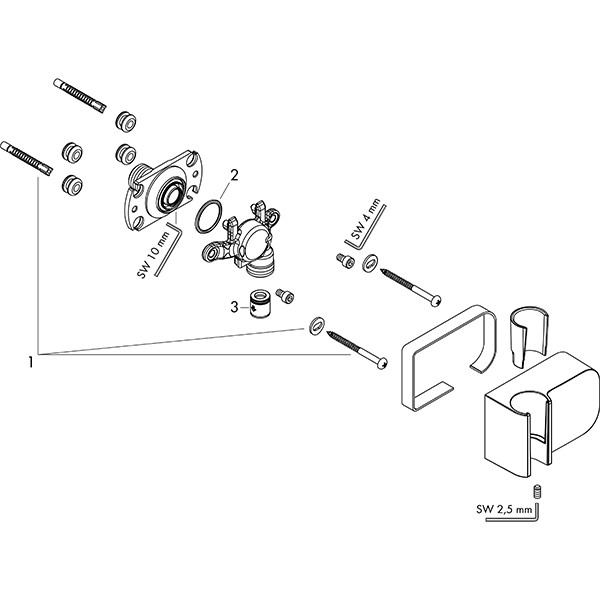 Hansgrohe Brausenhalter Axor ONE Porter chrom  