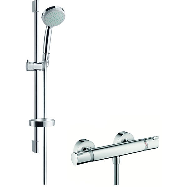 Hansgrohe Brausenkombi Croma 100 Vario EcoSmart /Ecostat Comfort und Unica'C 650mm