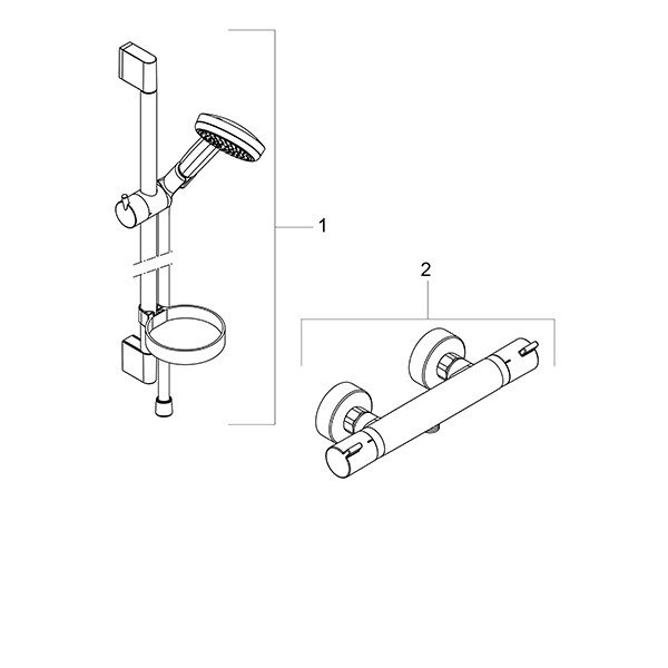 Hansgrohe Brausenkombi Croma 100 Vario EcoSmart /Ecostat Comfort und Unica'C 650mm