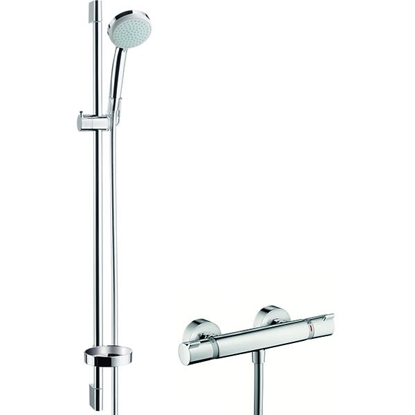 Hansgrohe Brausenkombi Croma 100 Vario EcoSmart /Ecostat Comfort und Unica'C 900mm