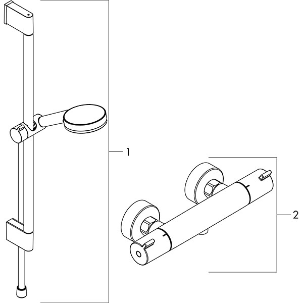 Hansgrohe Brausenkombi Crometta Vario/ Ecostat 1001 CL/Unica 650mm weiss/chrom