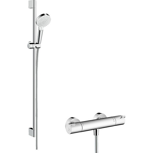 Hansgrohe Brausenkombi Crometta Vario/ Ecostat 1001 CL/Unica 900mm weiss/chrom