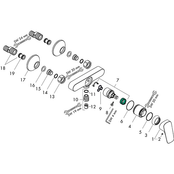 Hansgrohe Brausenmischer Aufputz Logis chrom  